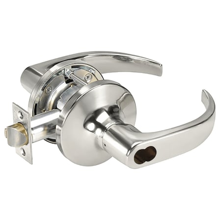 Yale Grade 1 Storeroom/Closet Cylindrical Lock, Pacific Beach Lever, SFIC Less Core, Bright Chrome Finish B-PB5405LN 625